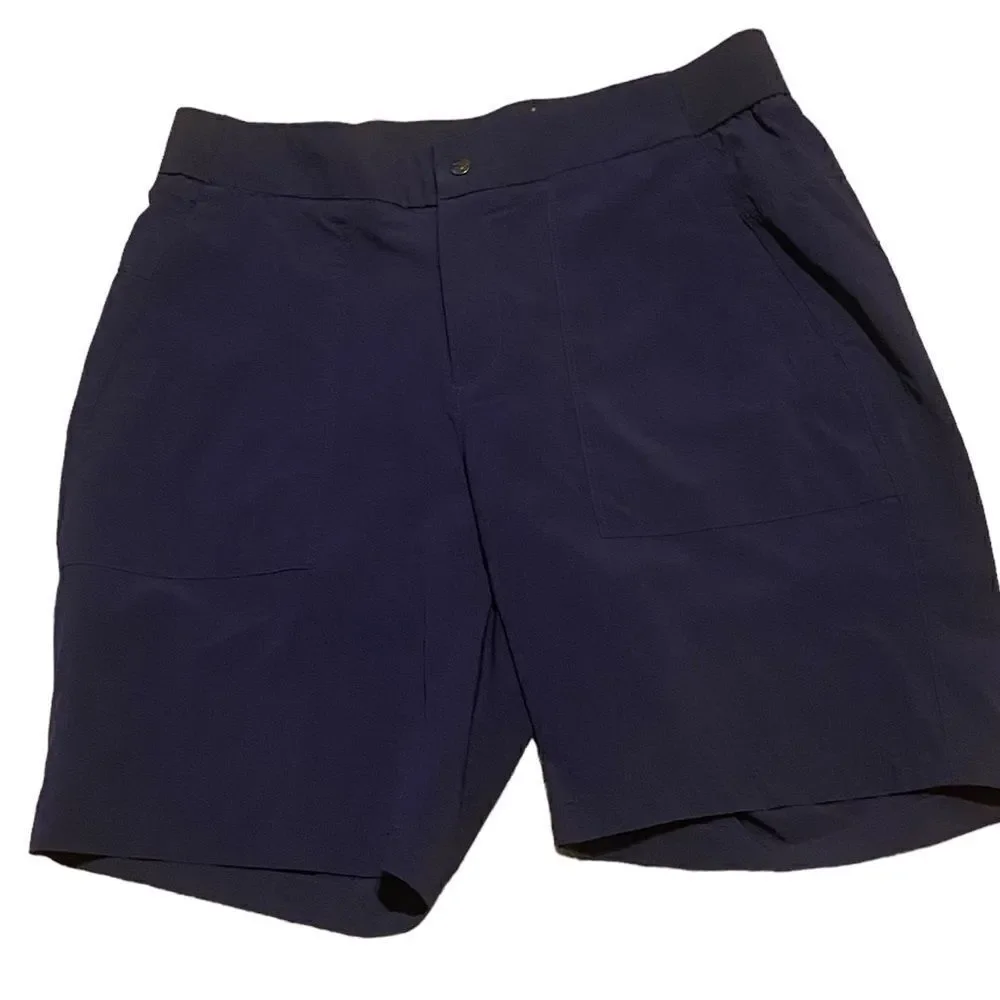 Reel Life Men’s Sz Lrg Blue Hybrid Nylon Deep Pocket Comfort Waist Golf Shorts